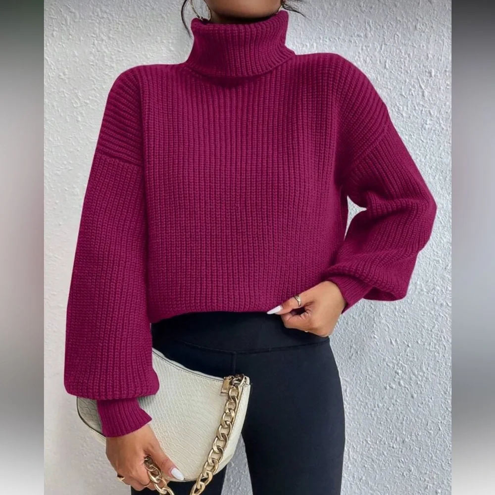 Pink Turtleneck Sweater